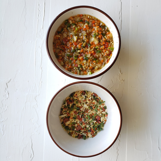 sofrito hidratado en agua